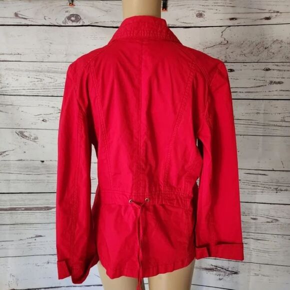 Barbara Katz Red Cotton Jacket Size 6 NWT - Picture 2 of 5